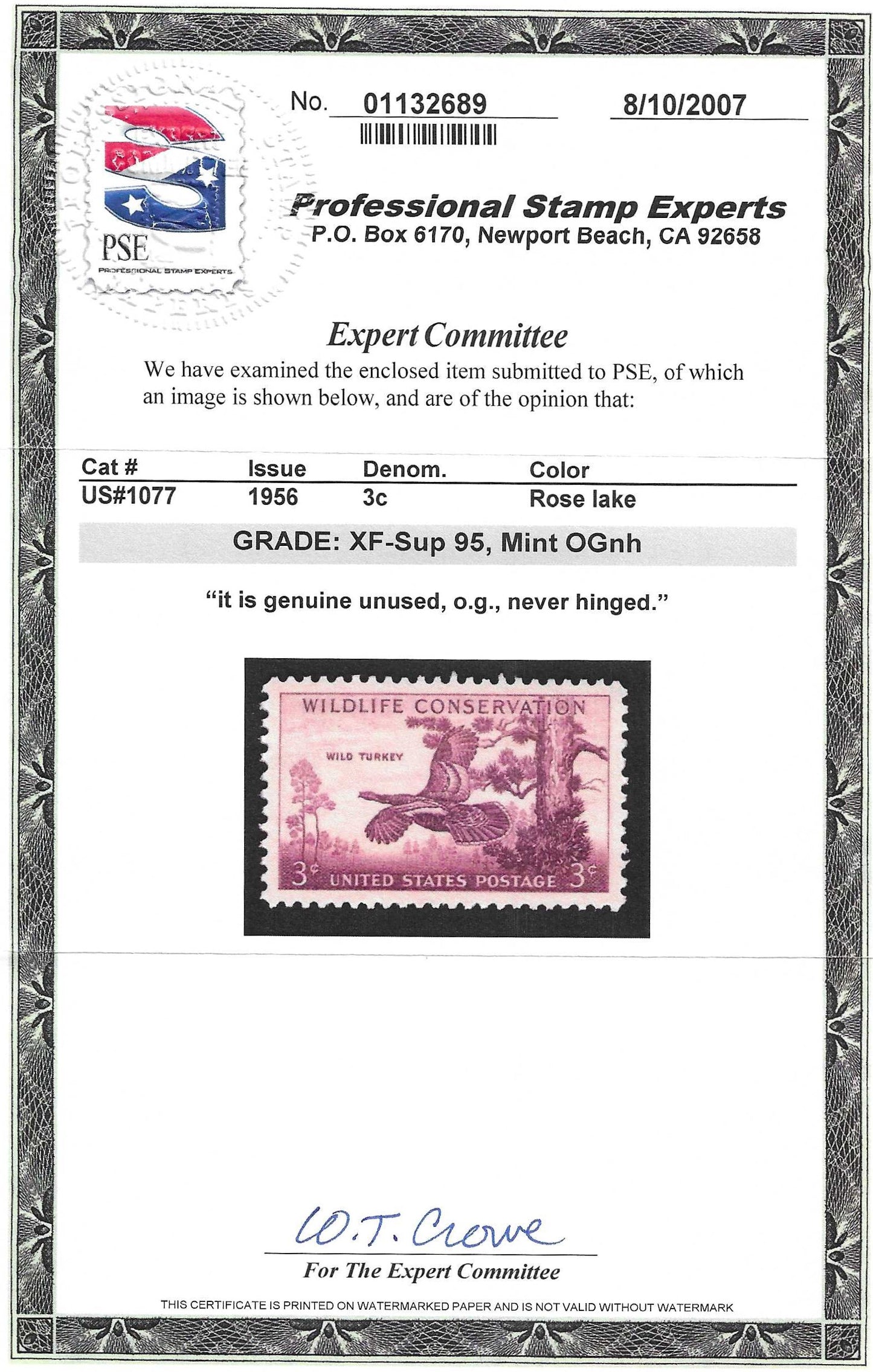 Scott #1077 Mint NH Graded 95