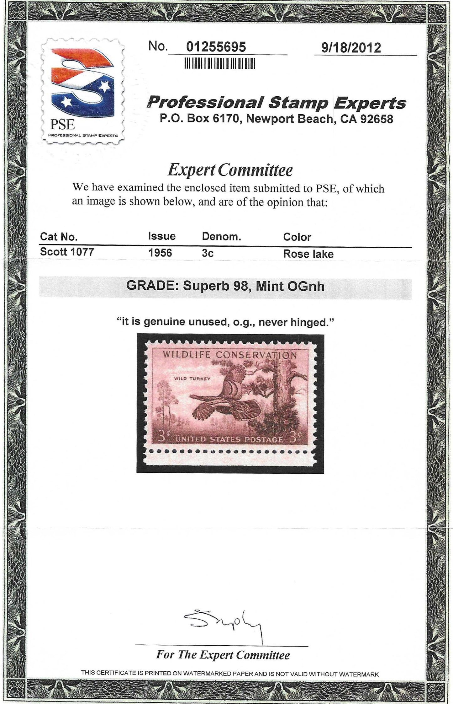 Scott #'s 1077, 1078 and 1079 Mint NH Graded 98
