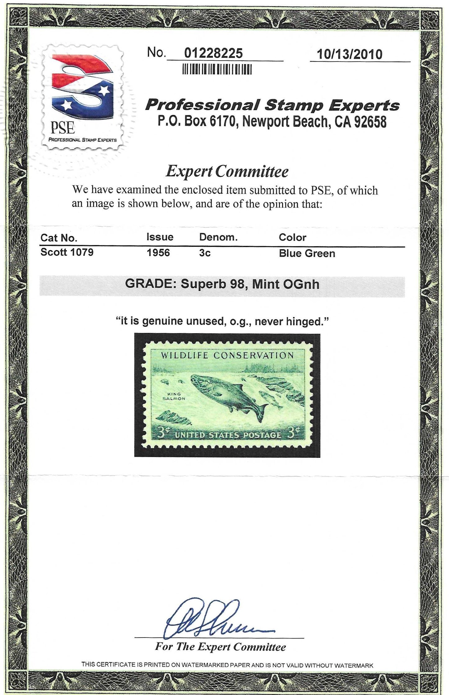 Scott #'s 1077, 1078 and 1079 Mint NH Graded 98