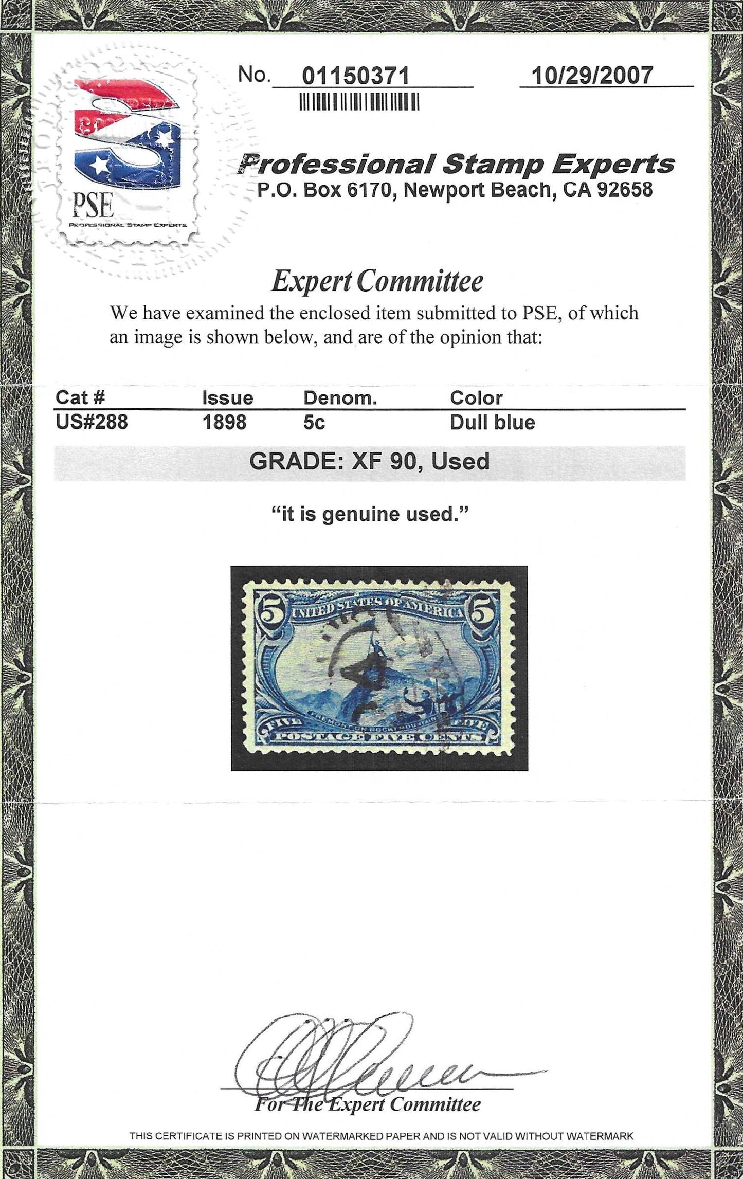 Scott #288 Used Graded 90