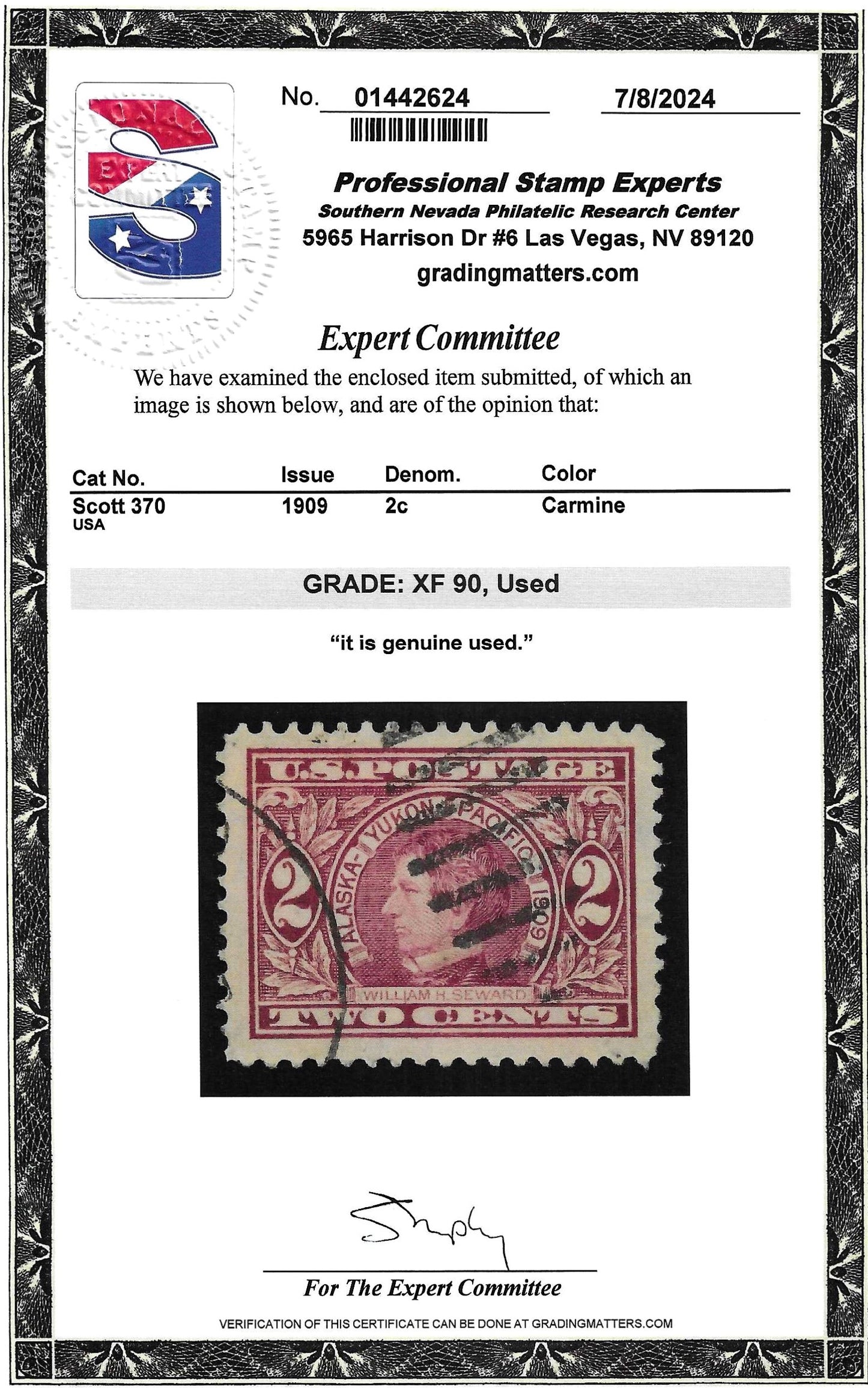 Scott #370 Used Graded 90