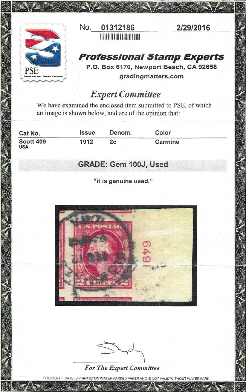 Scott #'s 408 and 409, both Used Graded 100J