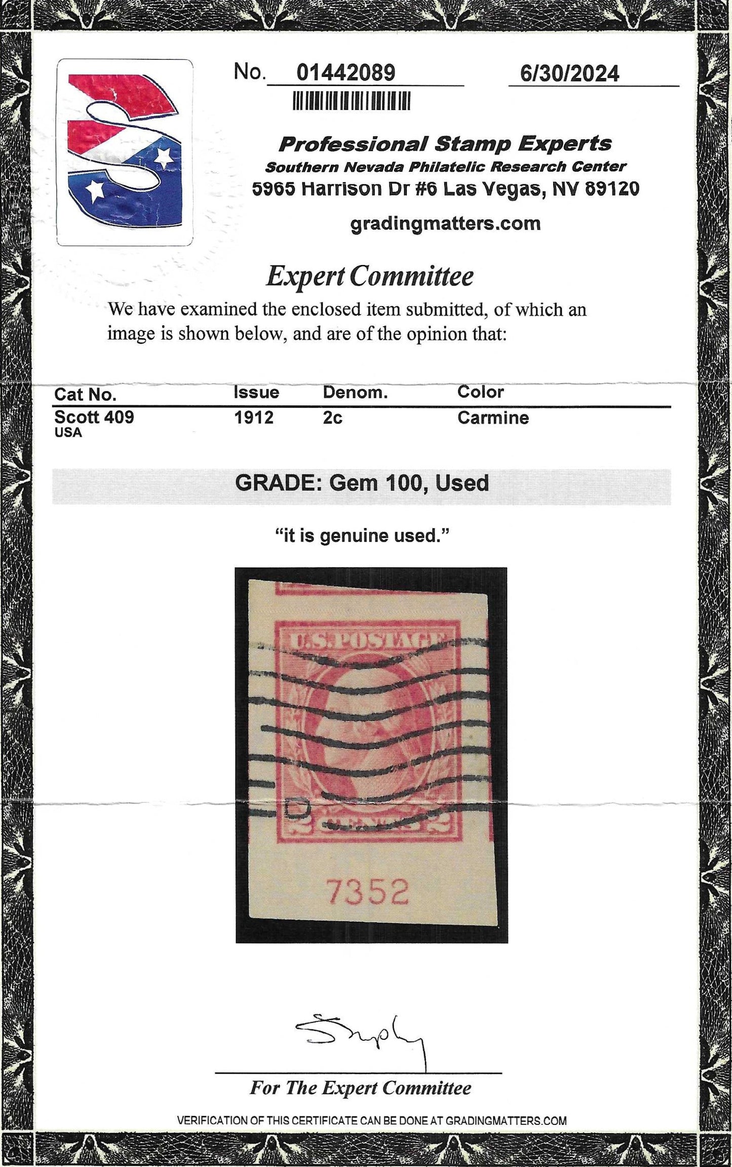 Scott #409 Used Graded 100