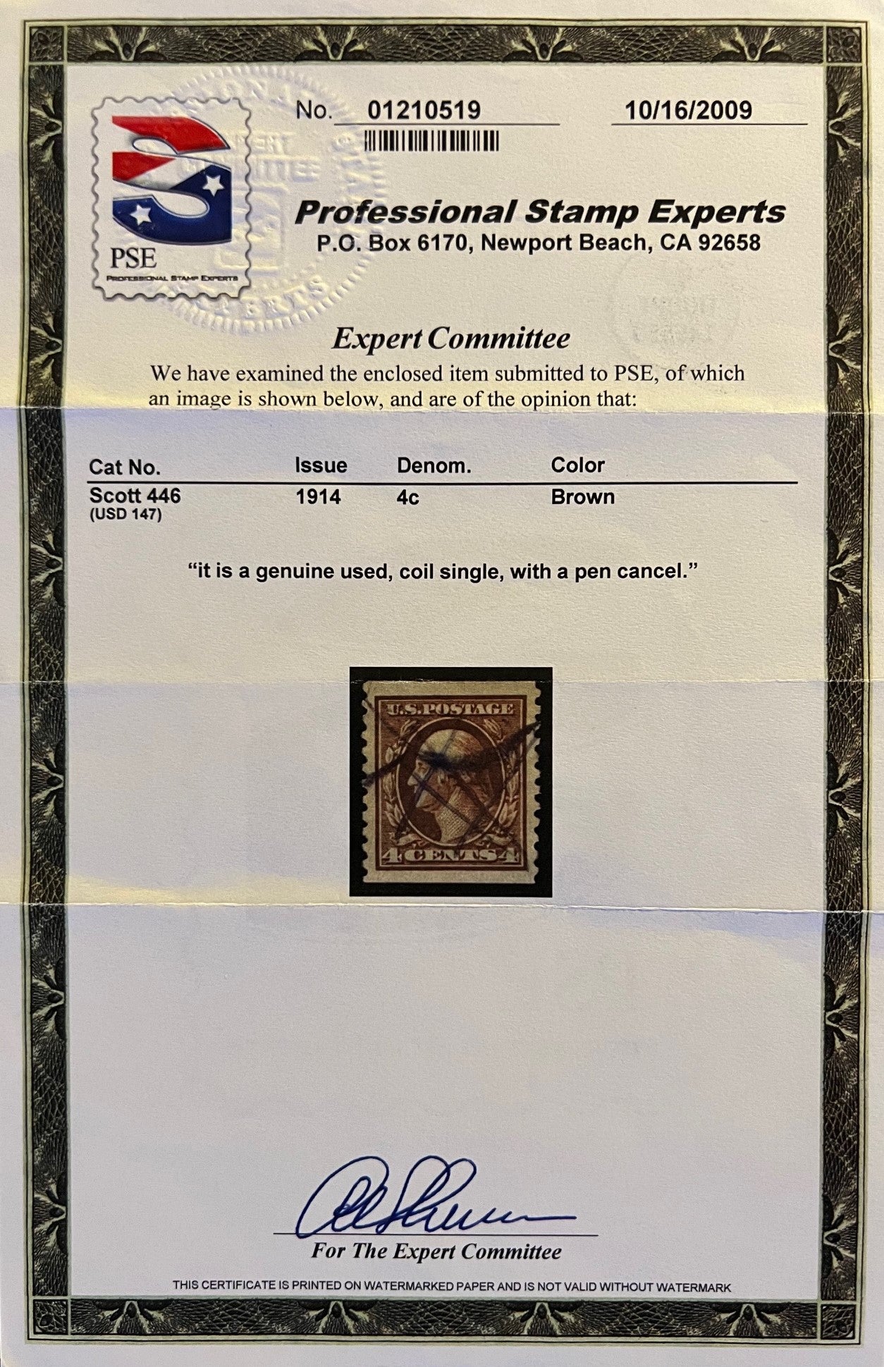 Scott #446 Used Graded 75J