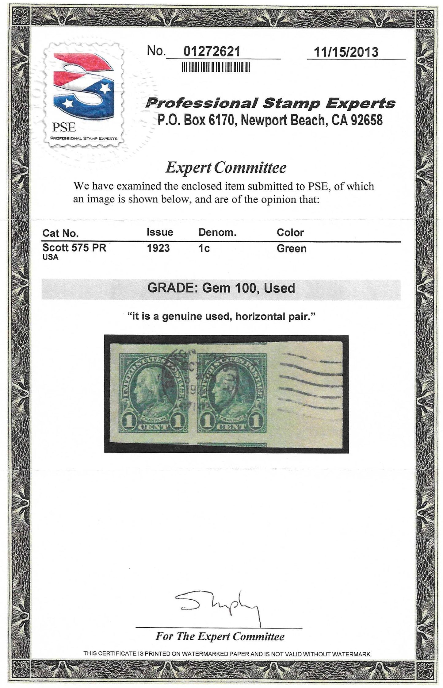 Scott #575 PR Used Graded 100