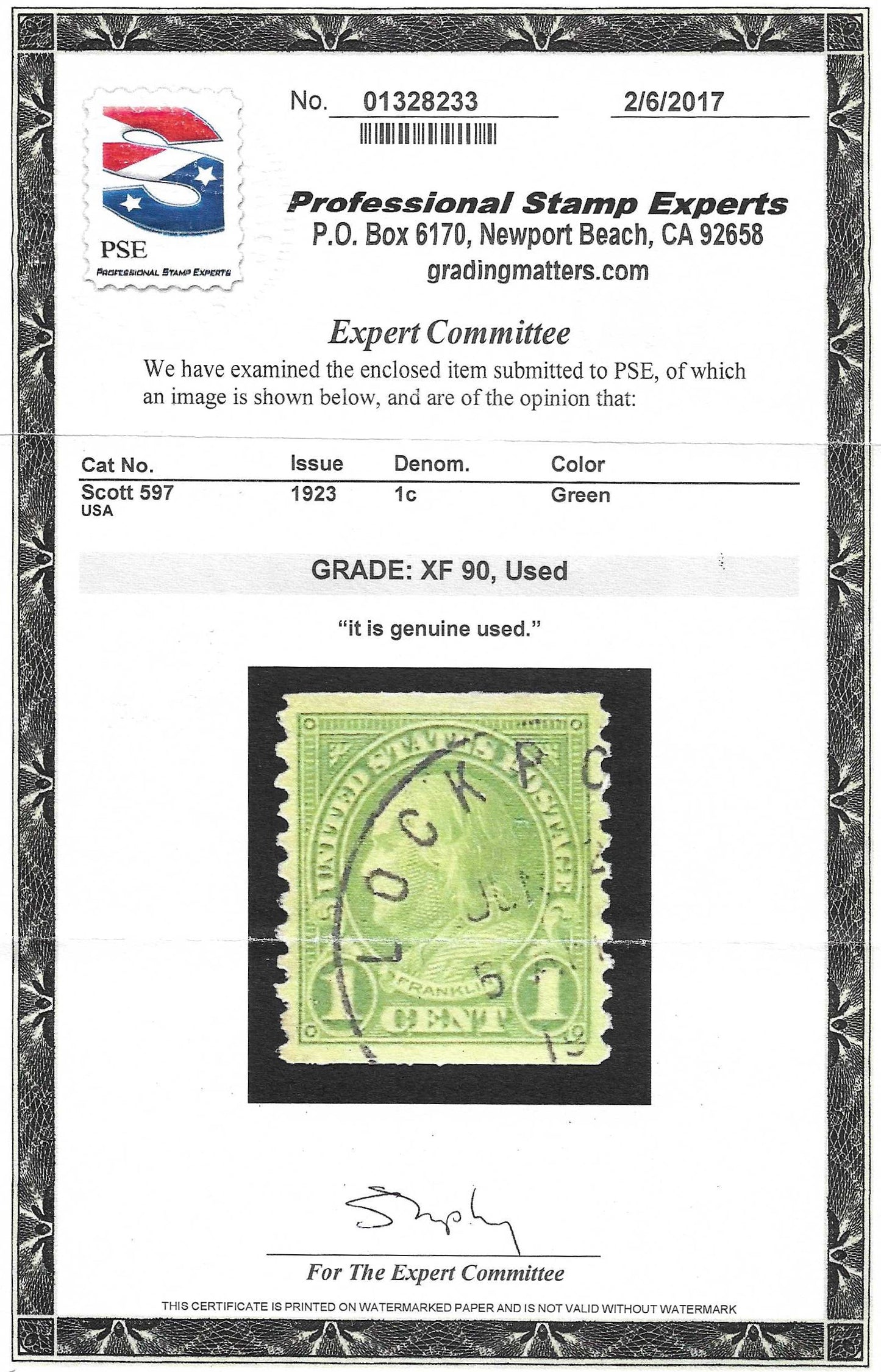 Scott #597 Used Graded 90, #598 Used Graded 85 and #601 Used Graded 80