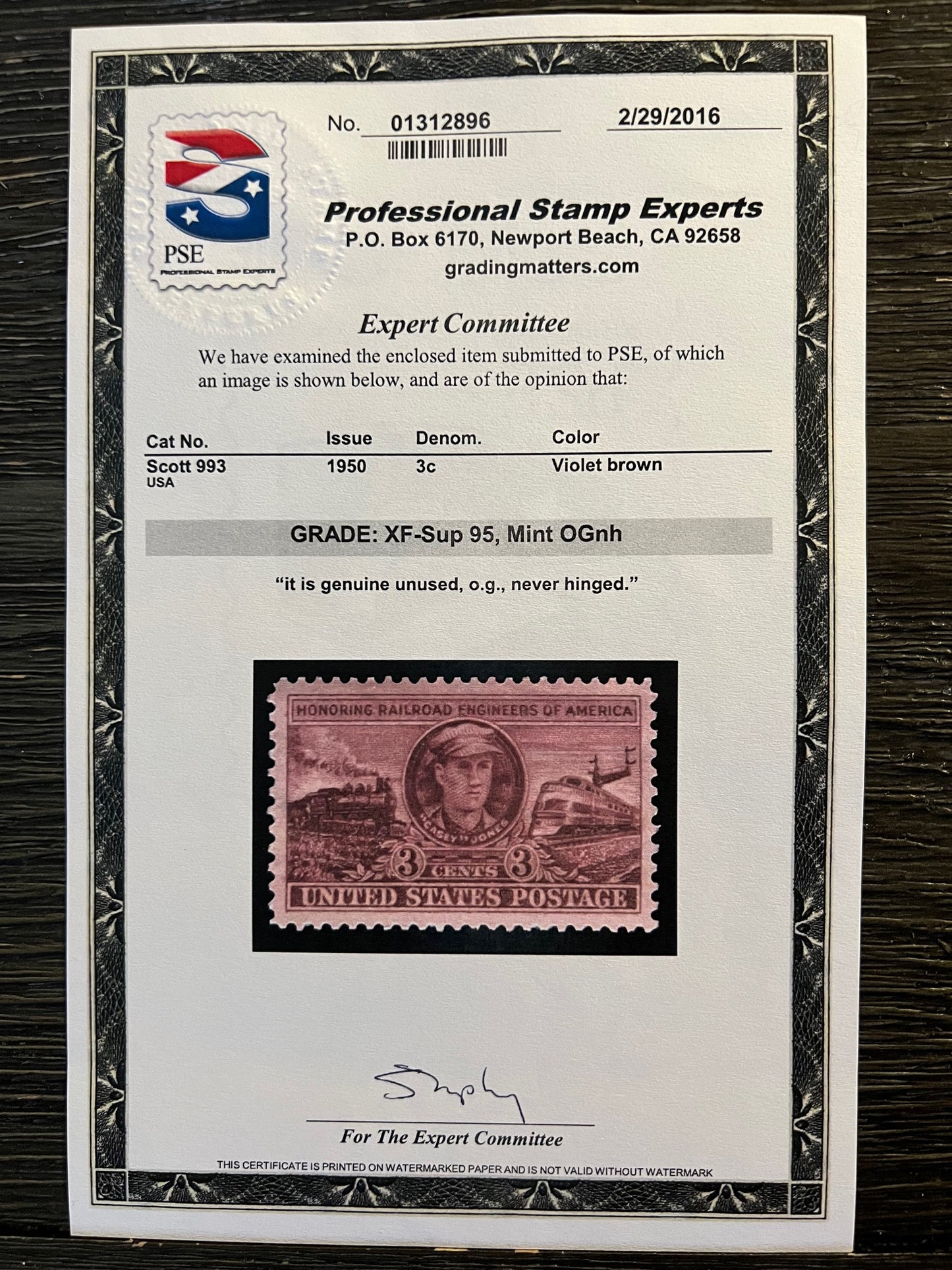Scott #993 Mint NH Graded 95