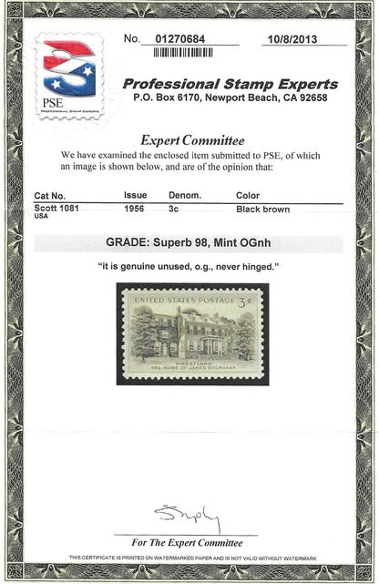 Scott #'s 961, 987, 988, 989, 991, 1004, 1074, 1081, 1089, 1090, 1098, 1104 all Mint NH Graded 98