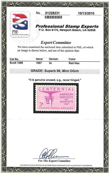 Scott #'s 961, 987, 988, 989, 991, 1004, 1074, 1081, 1089, 1090, 1098, 1104 all Mint NH Graded 98