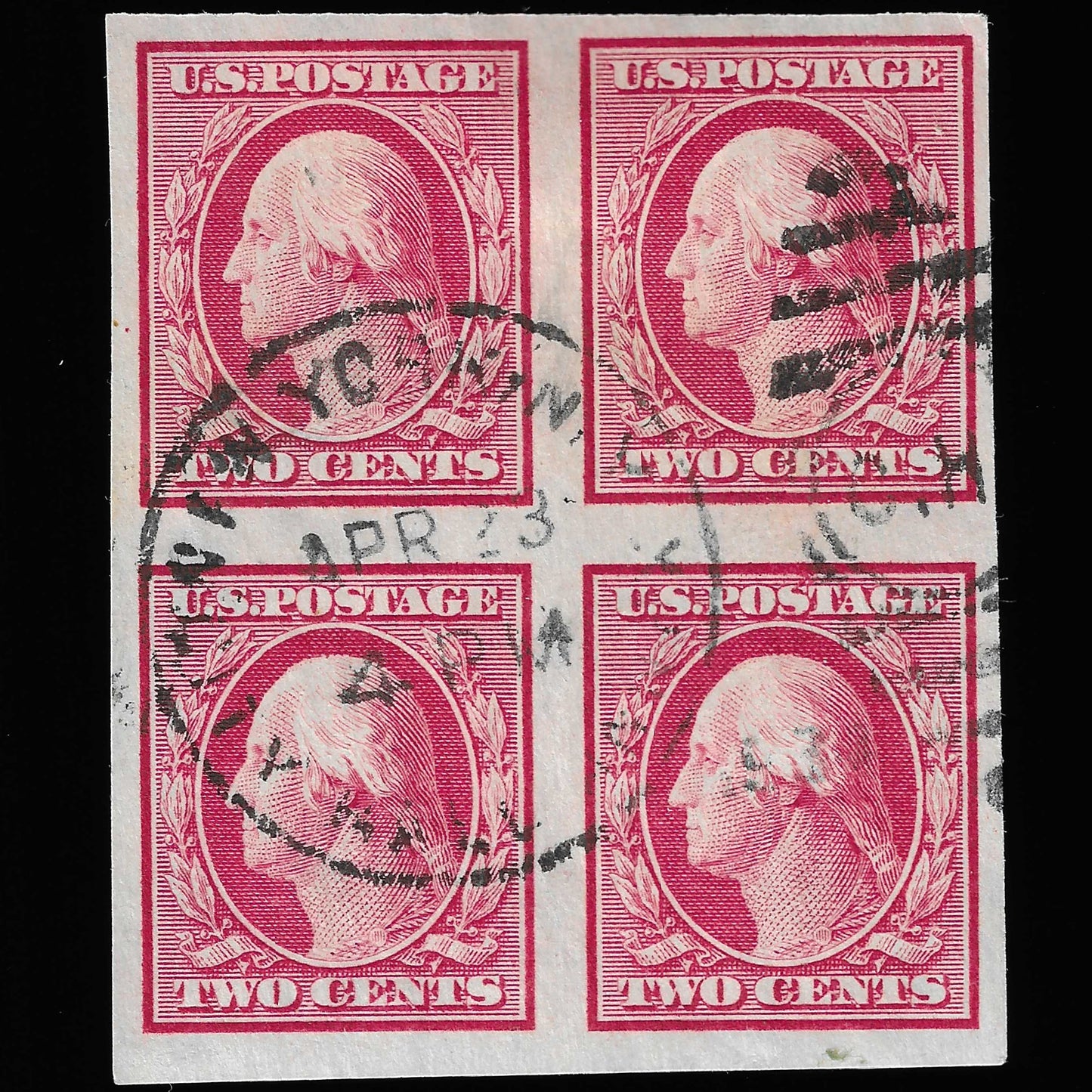 Scott #384 Used Block of Four