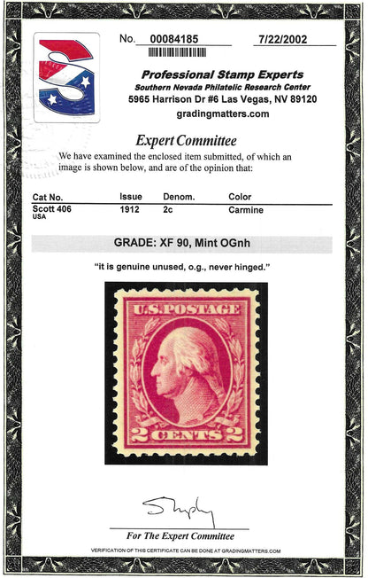 Scott #406 Mint NH Graded 90