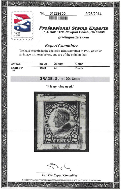 Scott #611 Used Graded 95, 100, and 100J - Three Stamps!