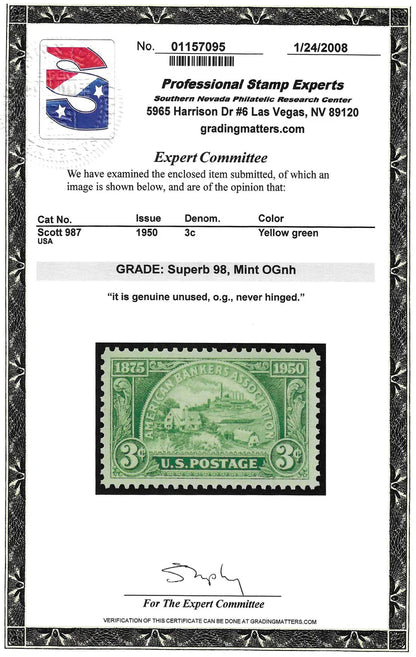 Scott #'s 961, 987, 988, 989, 991, 1004, 1074, 1081, 1089, 1090, 1098, 1104 all Mint NH Graded 98