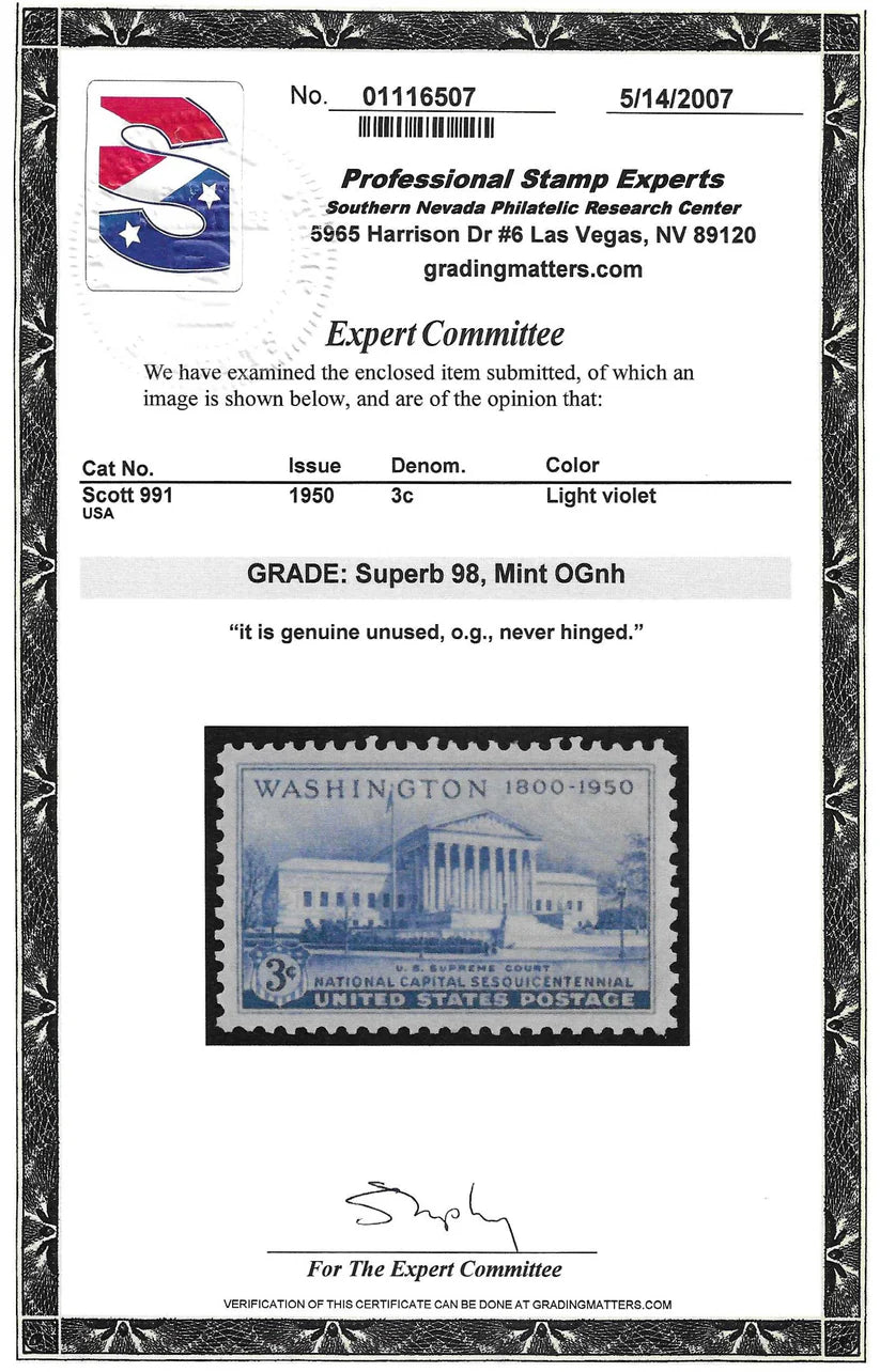 Scott #'s 961, 987, 988, 989, 991, 1004, 1074, 1081, 1089, 1090, 1098, 1104 all Mint NH Graded 98