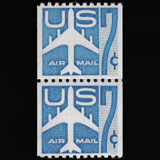 Scott #C52 LP Mint NH Airmail Coil Line Pair Graded 90