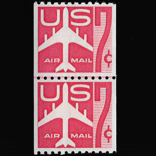 Scott #C61 LP Mint NH Airmail Coil Line Pair Graded 90