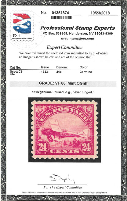 Scott #C6 Airmail Mint NH Graded 80
